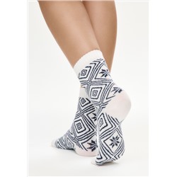 Набор женских носков 2 пары с узором, цвет красный / синий