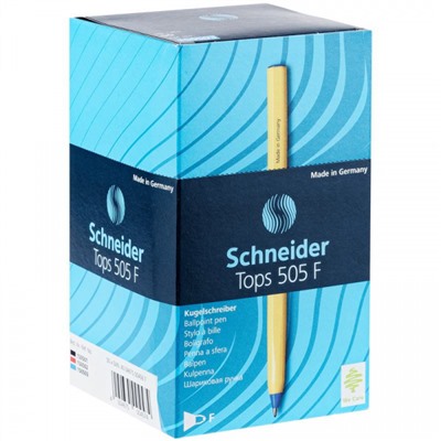 Ручка шариковая 0.8 мм 505F синяя 150503 желтый корпус Schneider