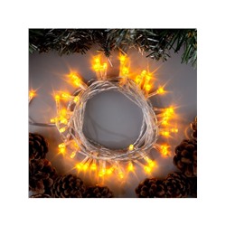 Гирлянда «Нить» 5 м, IP20, прозрачная нить, 50 LED, 8 режимов, 220 В, свечение жёлтое