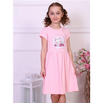 Платье Сладкая ягодка кор.рукав детское (Розовый)