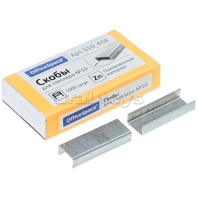 Скобы для степлера №24/6, оцинкованные, 1000шт., до 30л.