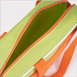 Сумка для обуви TEXTURA, на молнии наружный карман, размер 33×10×20 см, салатовая/оранжевая