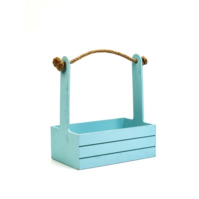 УЦЕНКА Набор кашпо деревянных 3 в 1 (29×18×33.5; 25.5×15×30; 20×12×23) «Аром», серо-голубой 1096263