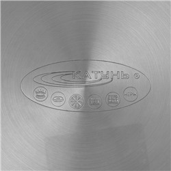 Кастрюля Катунь «Общепит», 9 л, d=24 см, h=20 см, капсульное дно, индукция, нержавеющая сталь