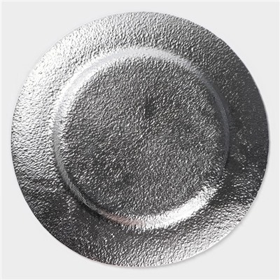 Тарелка - блюдо подстановочное Magistro «Карамель. Синее серебро», d=33,5 см, цвет синий