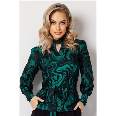 Блузка женская  7010/15/Бирюзовый, черный