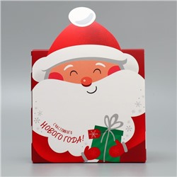 Подарочная коробка новогодняя складная «Счастливого Нового года», 15×15×8 см
