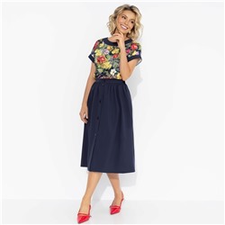 Комплект с юбкой на пуговицах, Молодая и привлекательная (2 в 1, floral)