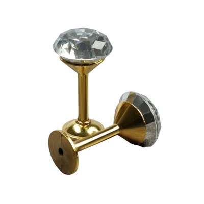 Держатель для штор KD001, однорожковый, цвет золото, набор 2 шт.