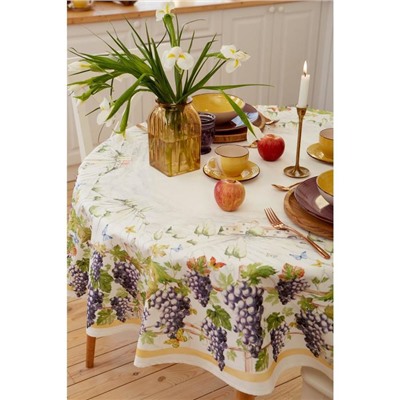 Скатерть «Этель» Provence, d=150 ±3 см, 100% хлопок, саржа 190 г/м²