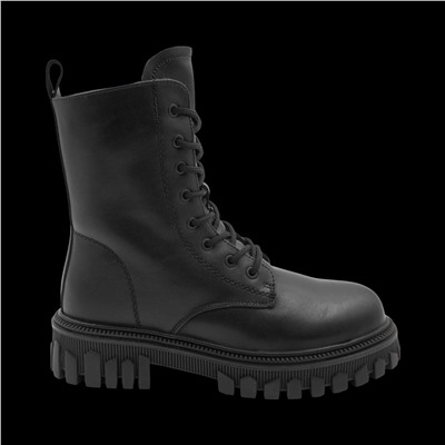 Ботинки из натуральной кожи на меху РМ-078-1 черные