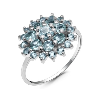 Кольцо из серебра топаз, Ежевичка