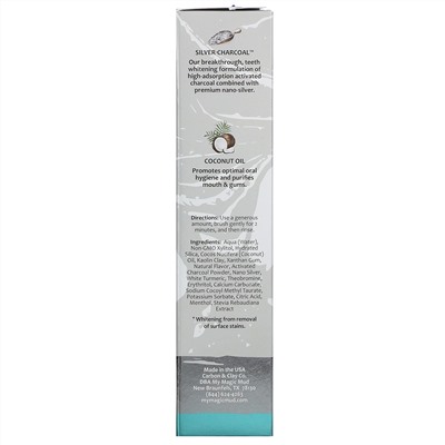 My Magic Mud, Silver Charcoal + Coconut Oil, Teeth Whitening, Fluoride-Free Toothpaste, Spearmint, 4 oz (113 g)