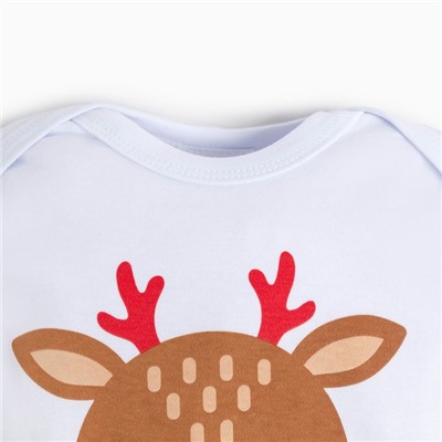 Костюм детский (джемпер и брюки) «Крошка Я. Мой первый НГ», рост 62-68 см, красный, белый