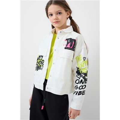 Куртка текстильная джинсовая для девочек PLAYTODAY, 1241595