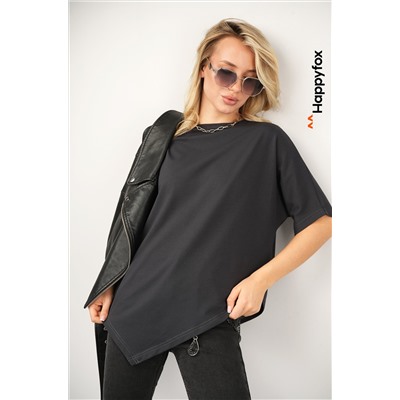 Женская асимметричная футболка Happyfox