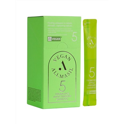 ALLMASIL - ШАМПУНЬ ПРОТИВ ПЕРХОТИ С ЯБЛОЧНЫМ УКСУСОМ 5 PROBIOTICS APPLE VINEGAR SHAMPOO, 8 МЛ * 20 ШТ