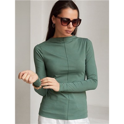 Джемпер с цельнокроеным воротом из премиального хлопка