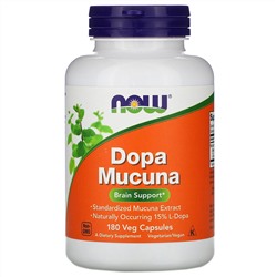 Now Foods, Dopa Mucuna, 180 растительных капсул