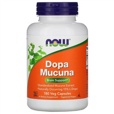 Now Foods, Dopa Mucuna, 180 растительных капсул