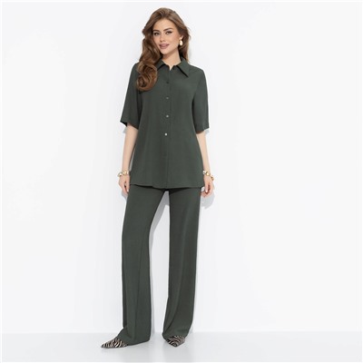 Брюки из жатой ткани, Оглушительный успех (dark green)