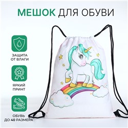 Мешок для обуви на шнурке, с принтом, размер 32×0.5×40 см, белый/разноцветный