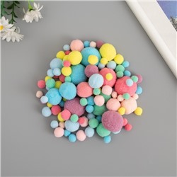 Декор для творчества «Помпончики. Конфеты» d=1-3 см набор 135 шт.