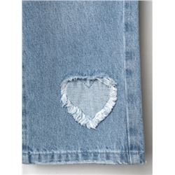 Брюки текстильные джинсовые для девочек