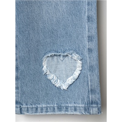 Брюки текстильные джинсовые для девочек