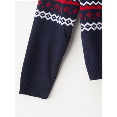 Свитер вязаный новогодний KAFTAN Family look, размер 44, синий