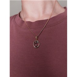 Подвеска из золочёного серебра с нат.аметистом и нат.гранатом - Скорпион 925 пробы П-2431зс40104