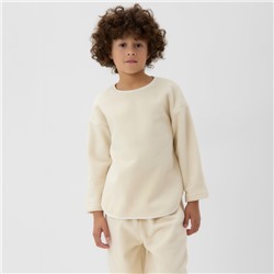 Свитшот флисовый детский MINAKU: Fleece Soft, бежевый, рост 110 см