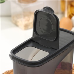 Ёмкость для сыпучих продуктов IDEA «Бест», 2 л, 9.5×19×19 см, прозрачная, крышка серая
