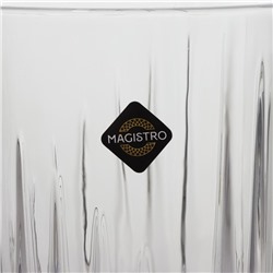 Стаканы Magistro «Богема. Полоса», 310 мл, 8.3×7.7×9 см, набор 6 шт., стекло, прозрачные