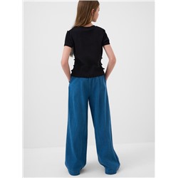 Брюки текстильные джинсовые для девочек