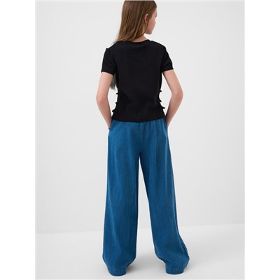 Брюки текстильные джинсовые для девочек