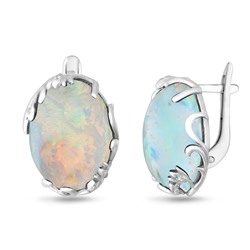 Серьги, опал голубой рек., СПН4051