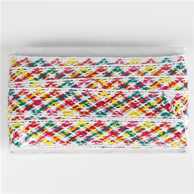 Тесьма многоцветная «Зигзаг», ширина 4 см, в упаковке 25 м