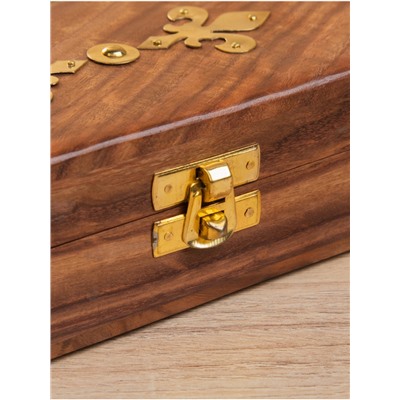 Шкатулка «Лилия», 20×8×5 см, дерево шишам, латунь