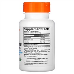 Doctor's Best, бенфотиамин 150 и альфа-липоевая кислота 300, 60 вегетарианских капсул