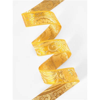 Лента декоративная «Жаккард», 25 мм, 9±0.5 м, цвет золотой