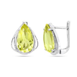 Серьги из серебра лимонный топаз, Графина