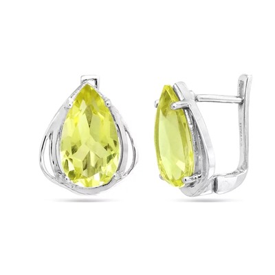 Серьги из серебра лимонный топаз, Графина