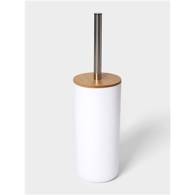 УЦЕНКА Набор для ванной «Вуди» 6 пред.(мыльница. дозатор, 2 стакана, ерш, ведро), белая