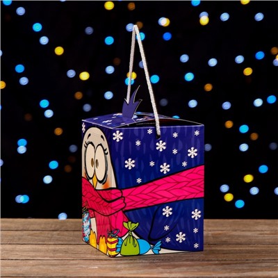 Подарочная новогодняя коробка «Смекубик Пингвинёнок», для сладких подарков, 12×12×15.5 см