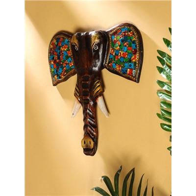 Сувенир интерьерный «Голова слона», 30×4×30 см, дерево