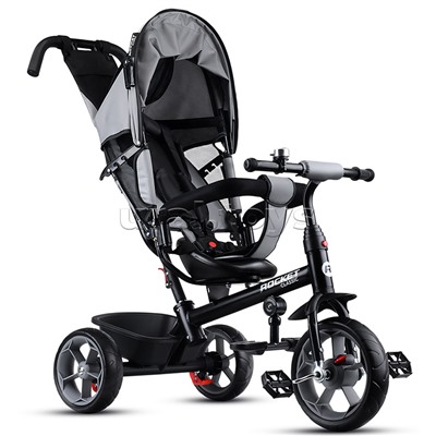 Велосипед трехколесный Rocket 136-GR, колеса EVA 10"/8", цвет серый