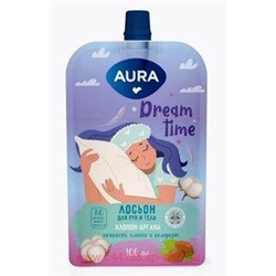AURA Лосьон для рук и тела Хлопок-Аргана дой-пак 100 мл