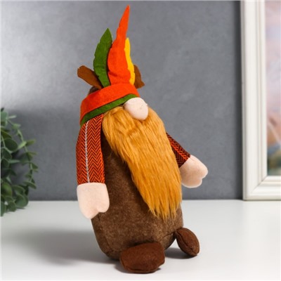 Кукла интерьерная текстильная «Гном-индеец», 25×7×9 см