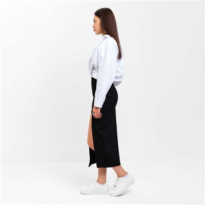 Юбка с вырезом миди женская MIST, размер 42, чёрная